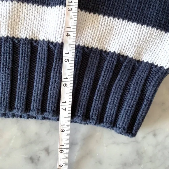 Quince Organic Cotton Cropped Polo Sweater | Women’s XS | Navy White Preppy - Picture 8 of 8